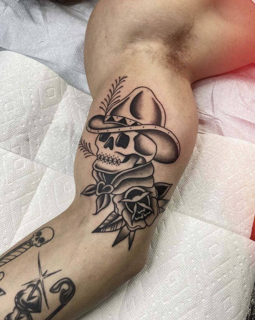 Cowboy Skull Tattoos Designs