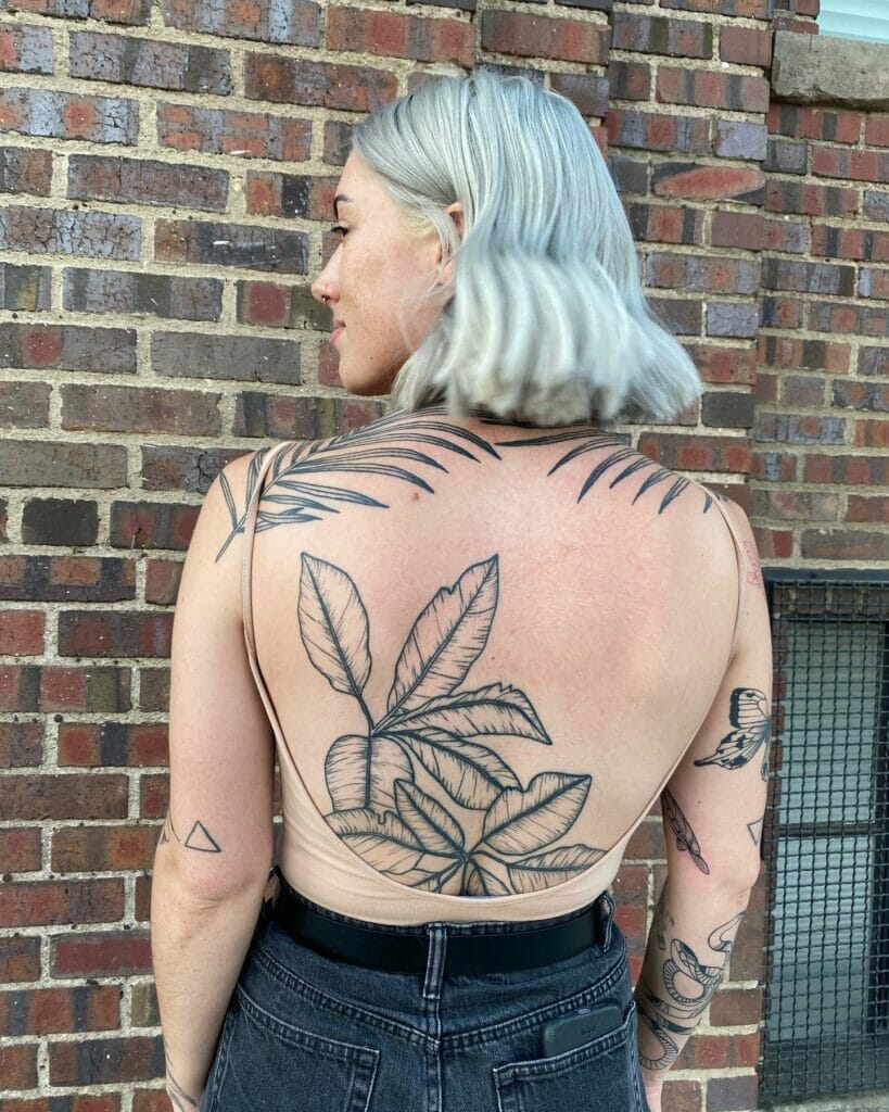 Creative Back Tattoo For Women