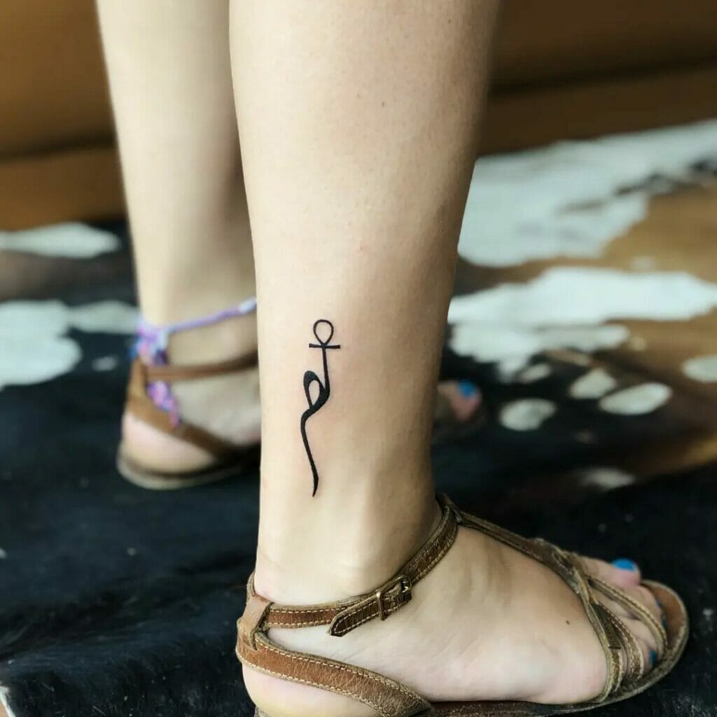 Cute Ankh Tattoo With Arabic Touch