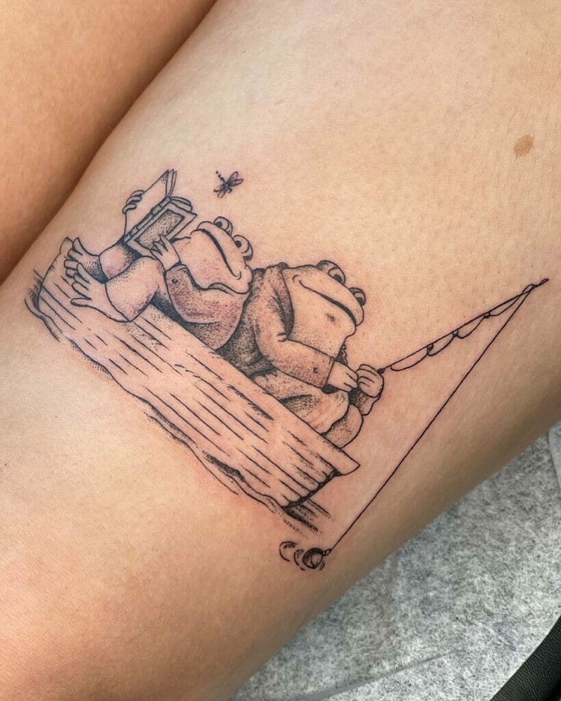 Cute Scene Tattoo From The Toad And Frog