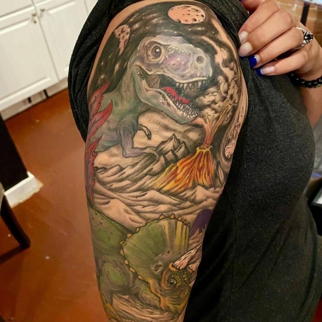 Dinosaur Sleeve Tattoo