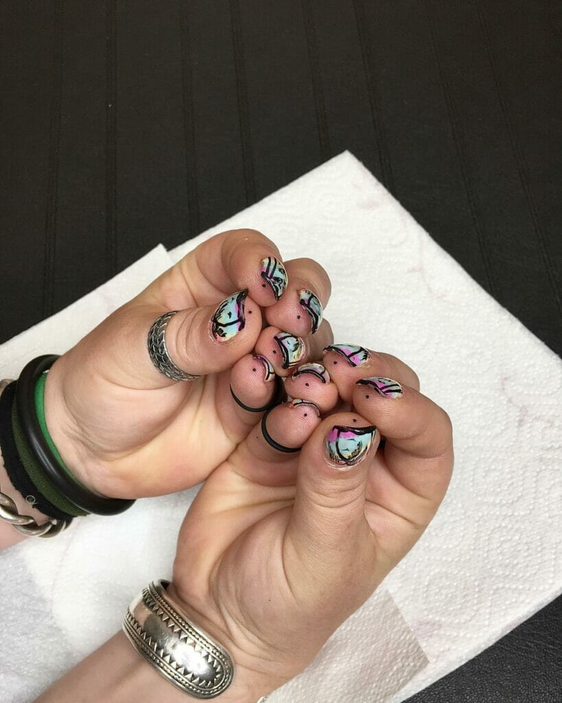 Dot Tattoos On Tip Of Each Finger