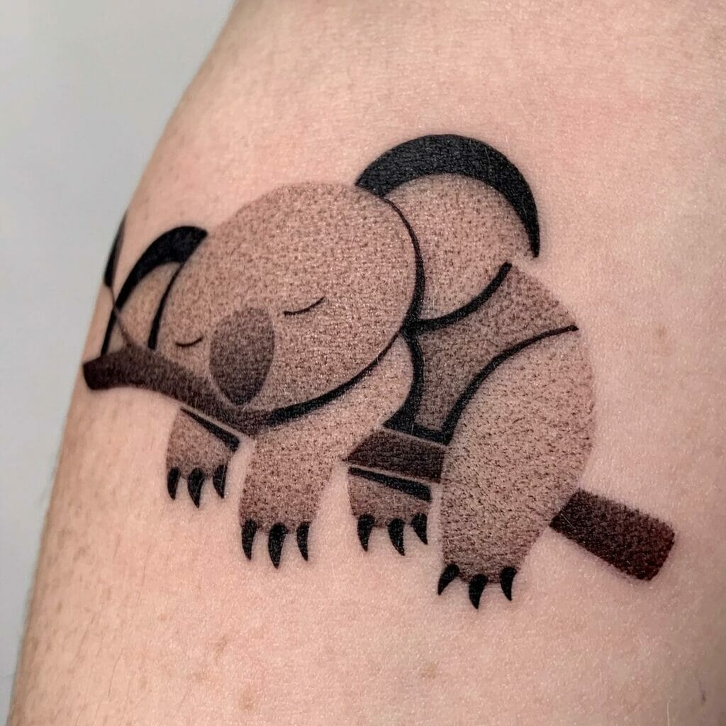Dotwork Style Koala Bear Tattoo