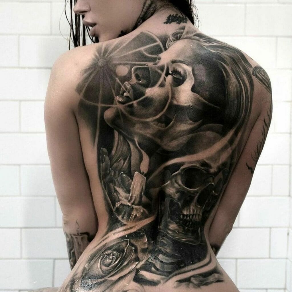Elaborate Sexy Back Tattoo For Women