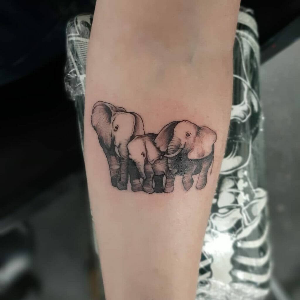 Elephant Family Adoption Tattoo Ideas