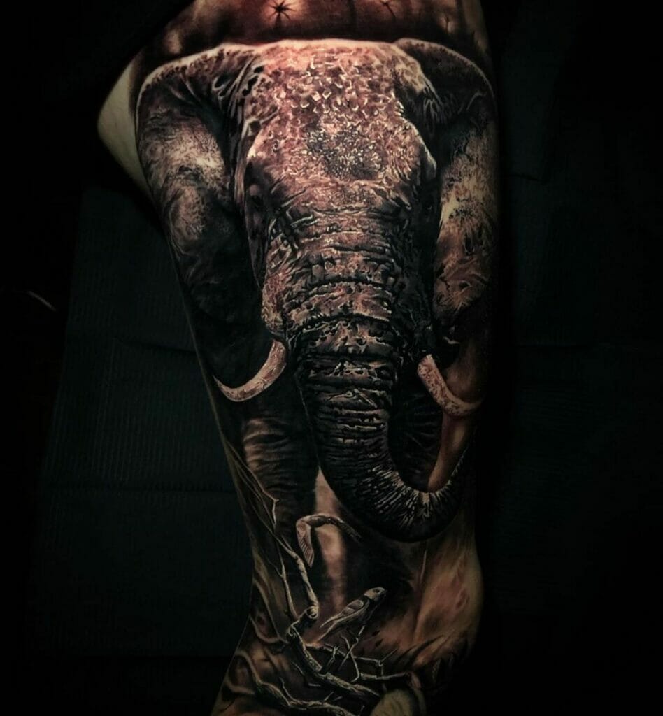 Elephant Sleeve Tattoo
