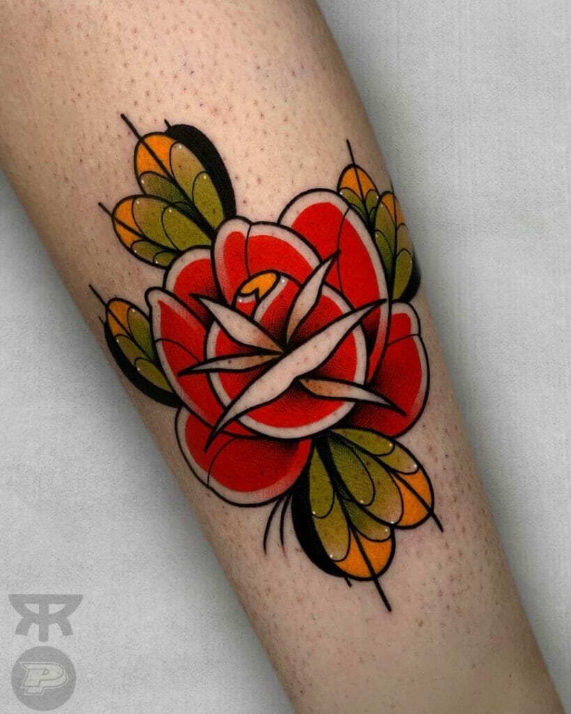 Fantastic Black Rose Tattoo With Thorns Ideas