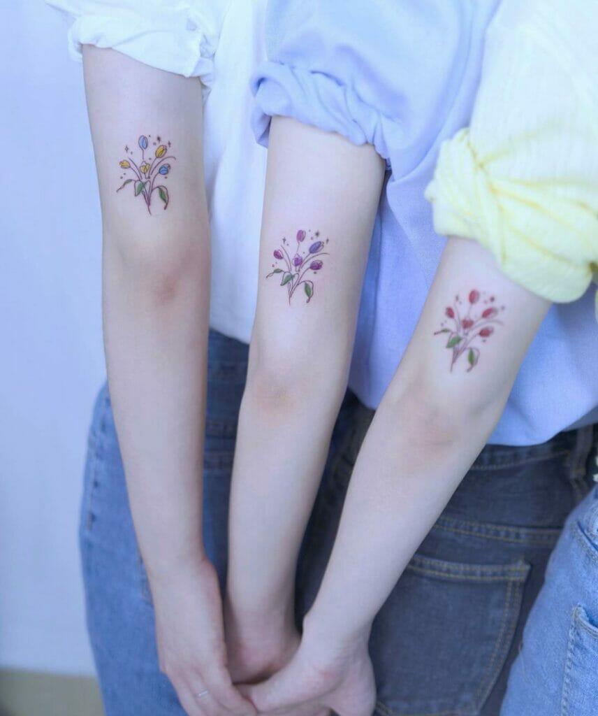 Friendship Flowers Matching Cousins Tattoos