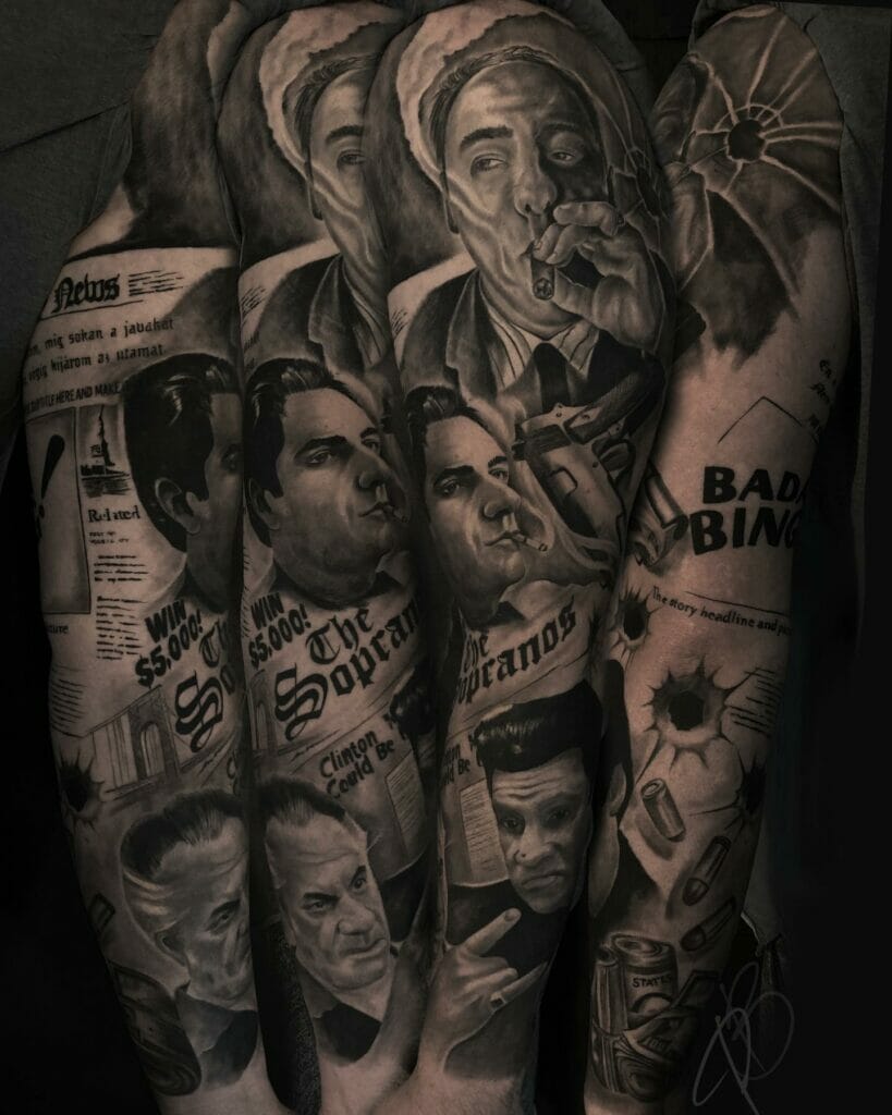 Full Sleeve Amazing Sopranos Tattoo