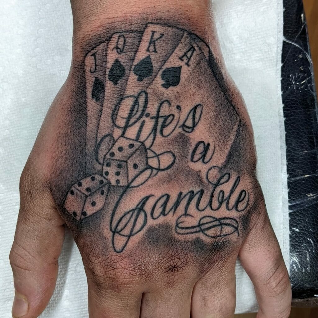 Gambling Tattoo With Quotes