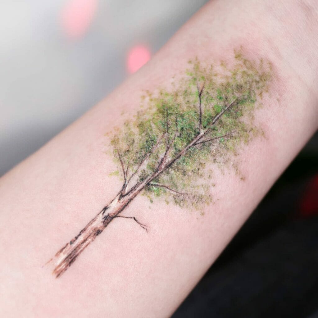 Half Sleeve Birch Tree Sleeve Tattoo