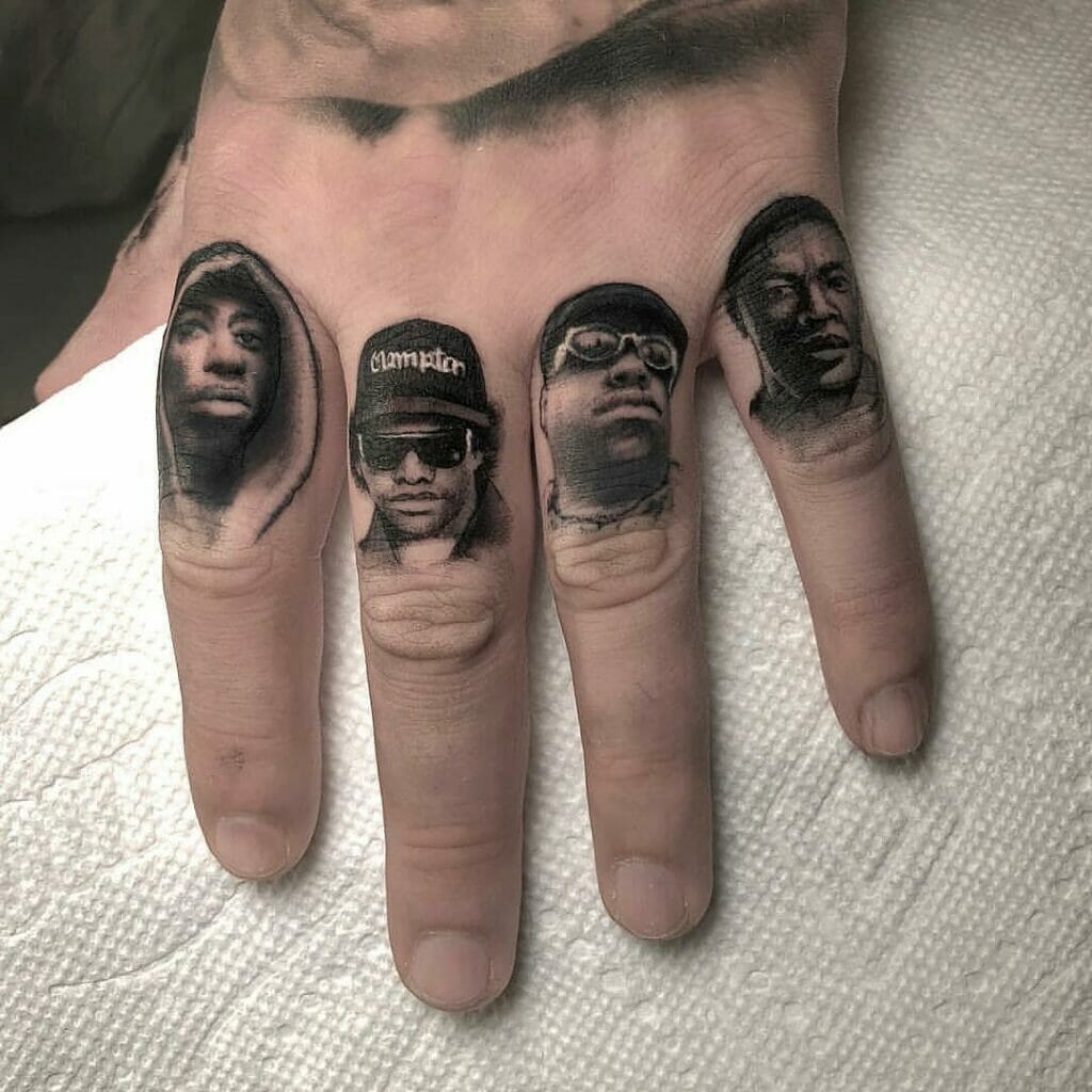 Hip Hop Legends Finger Tattoo