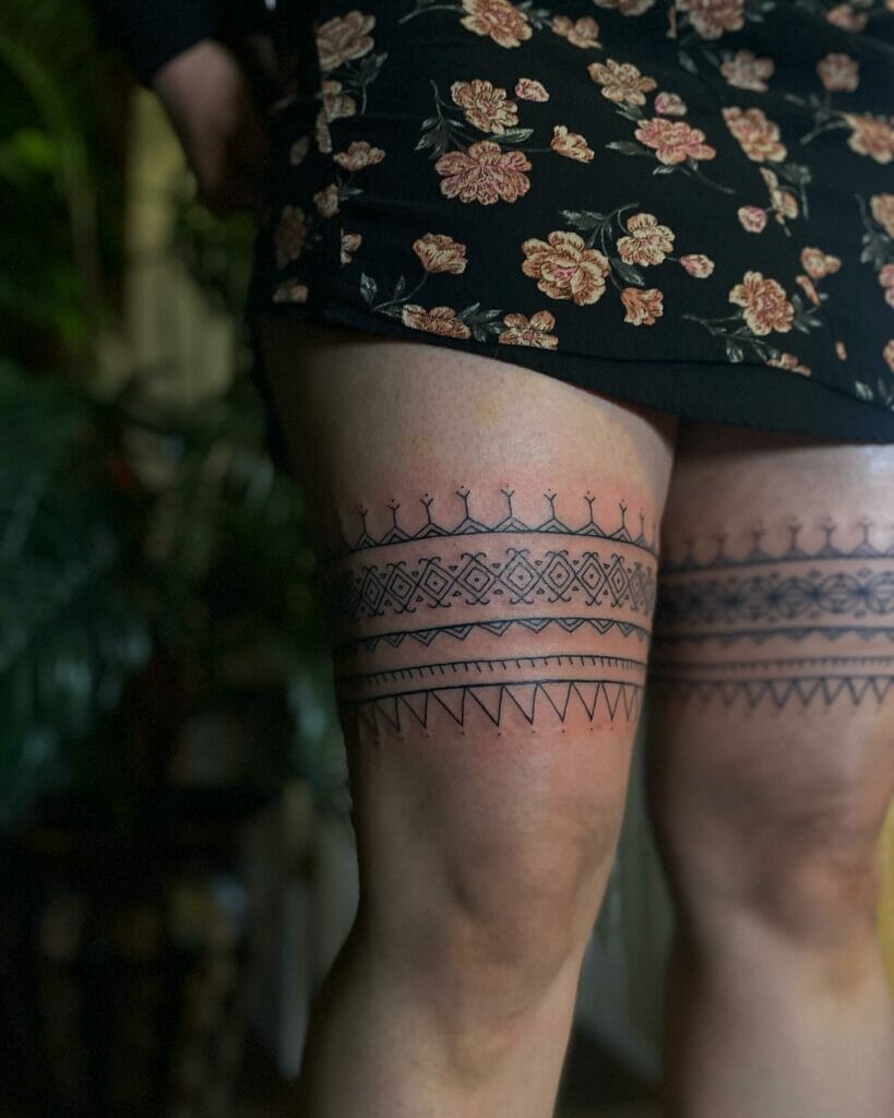 Ilokano-Themed Band Tattoo For Thigh