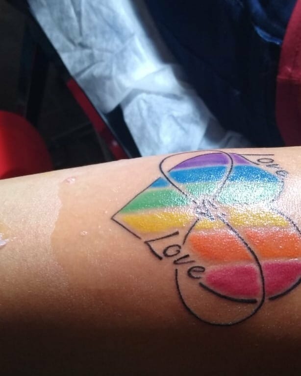 Infinity Love Is Love Tattoo For Forearm