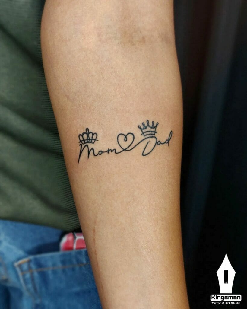 King And Queen Mom Dad Tattoo