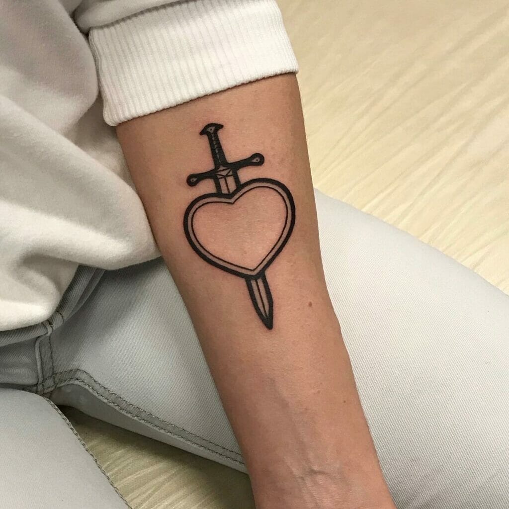 Knife And Heart Tattoo