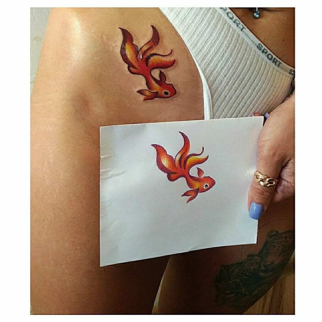 Koi Fish Small Bikini Tattoos