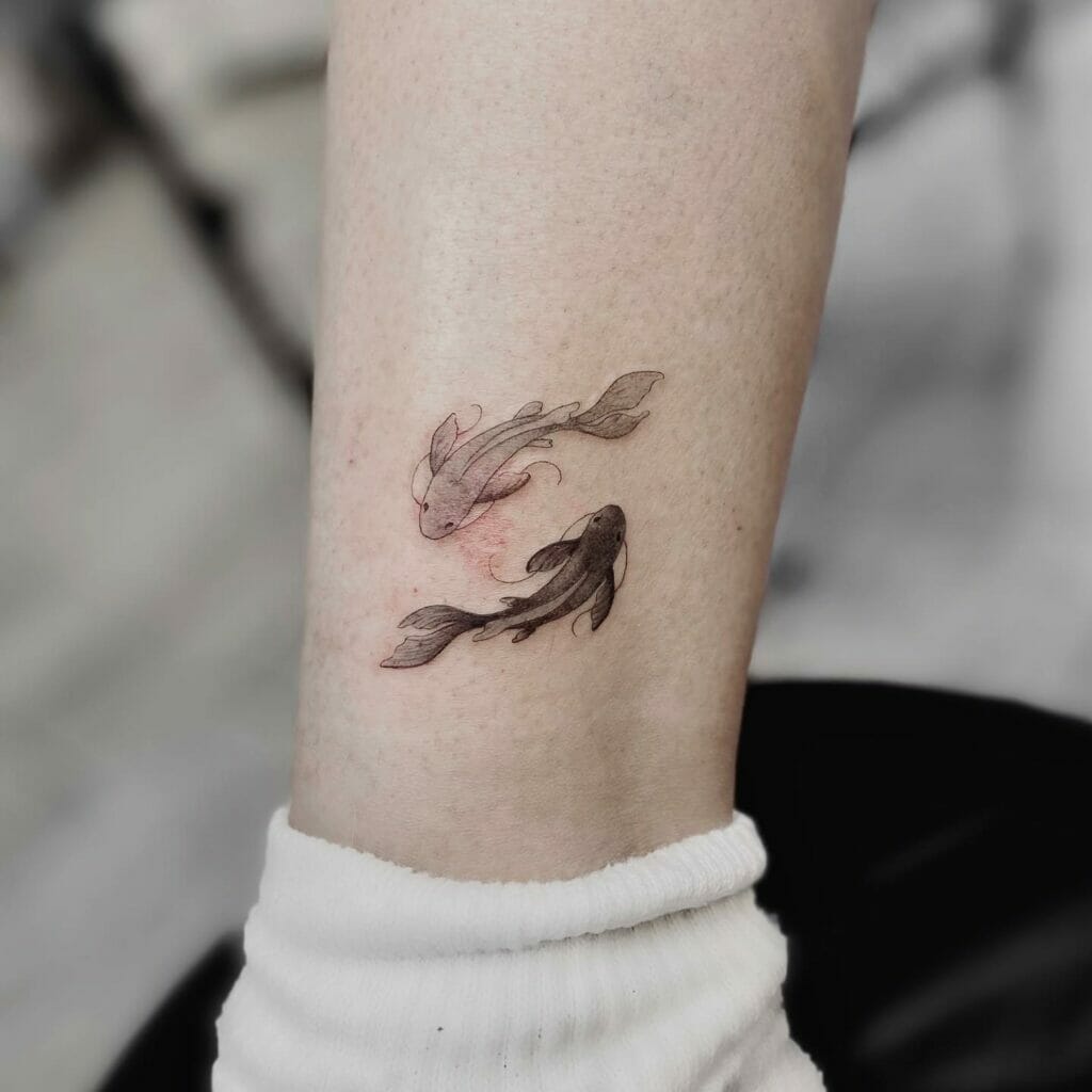 Koi Fish Tattoo Design On The Ankle