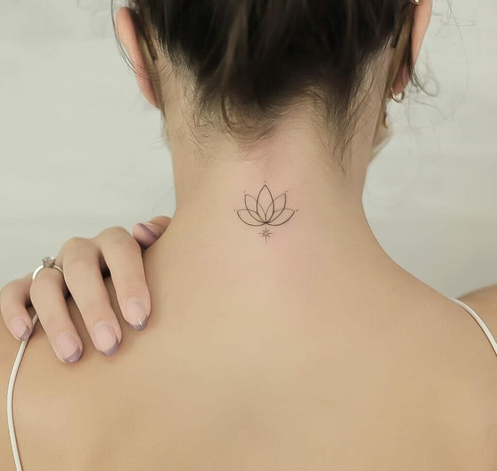 Lineart Lotus Flower Tattoo