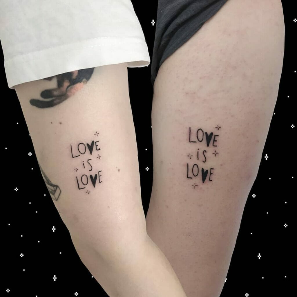 Love Is Love Matching Tattoos For Couples