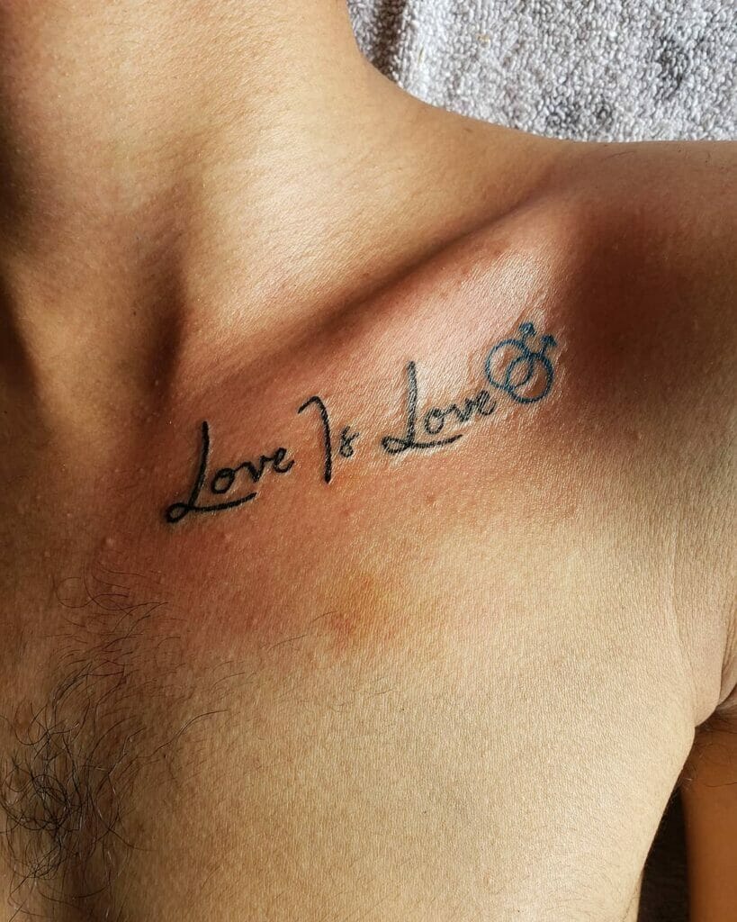 Love Is Love Tattoo For Collar Bone