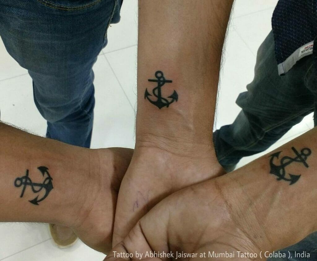 Matching Anchor Tattoos