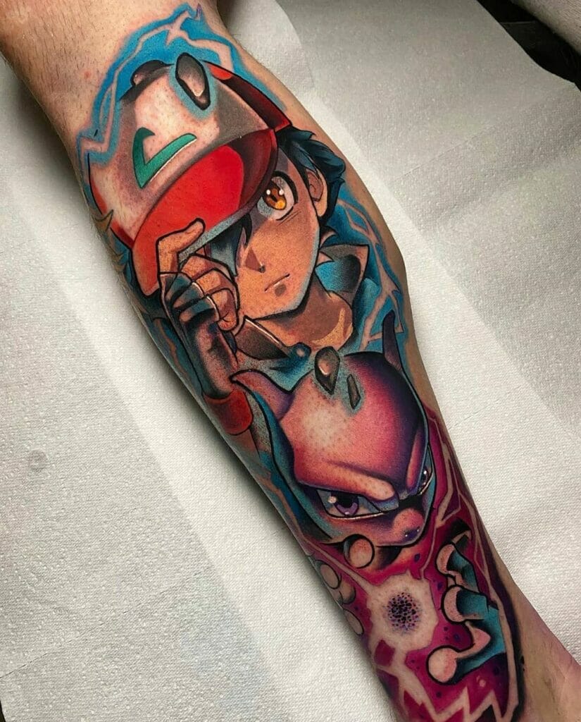 Mewtwo And Ash Tattoo