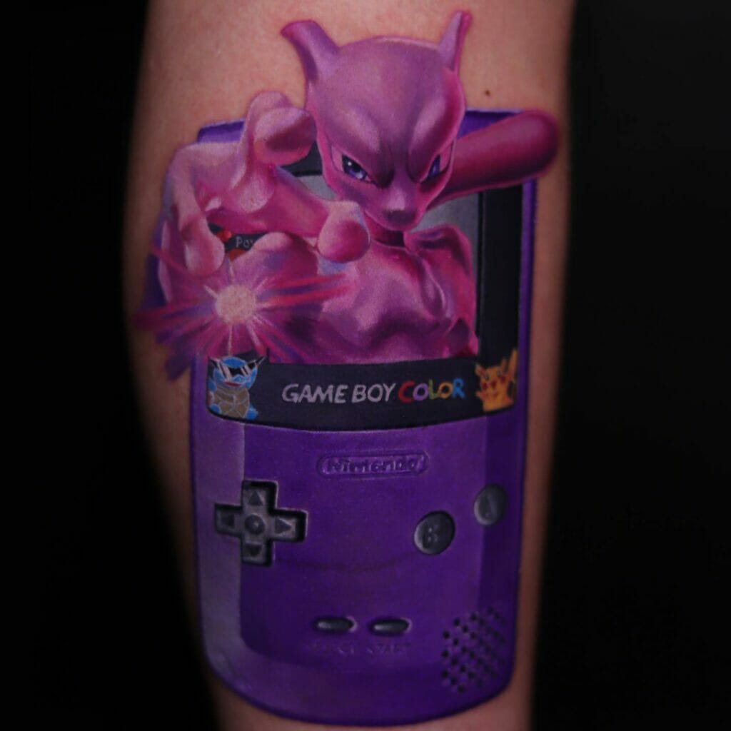 Mewtwo Game Tattoo