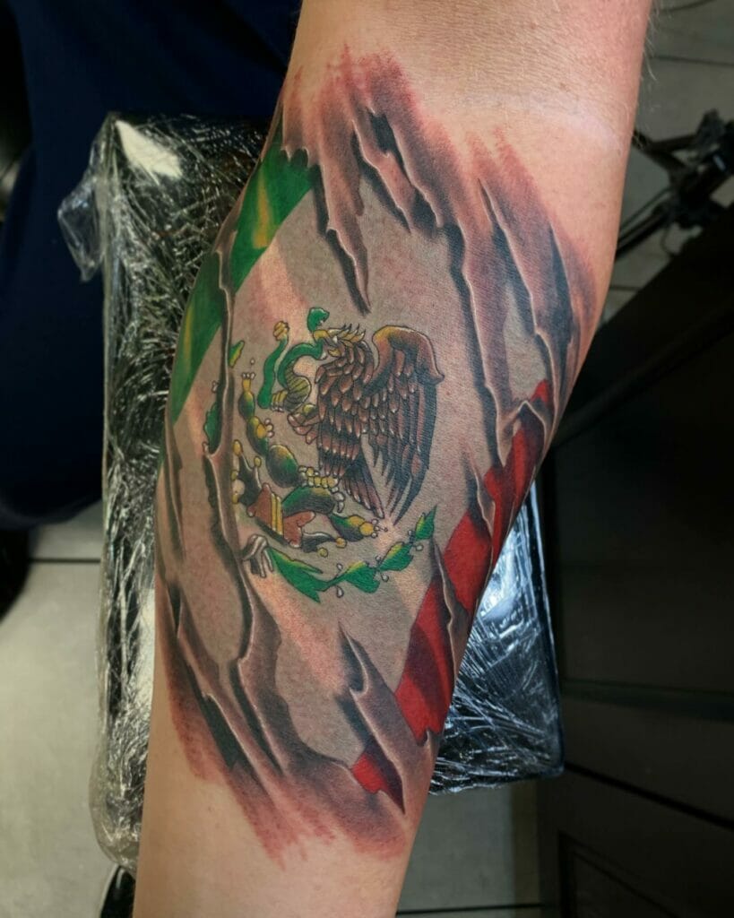 Mexican Flag Tattoo