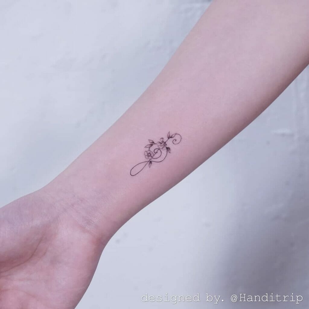 Minimalist Busan Flower Wrist Music Note Tattoo