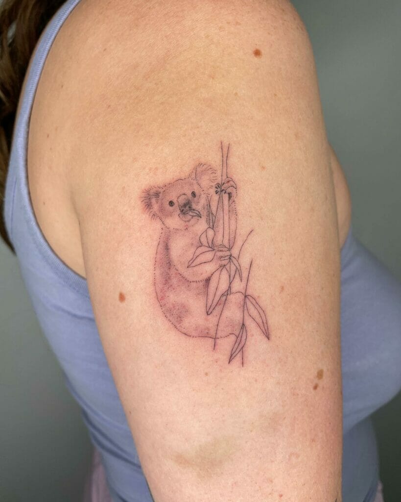 Minimalist Koala Tattoo