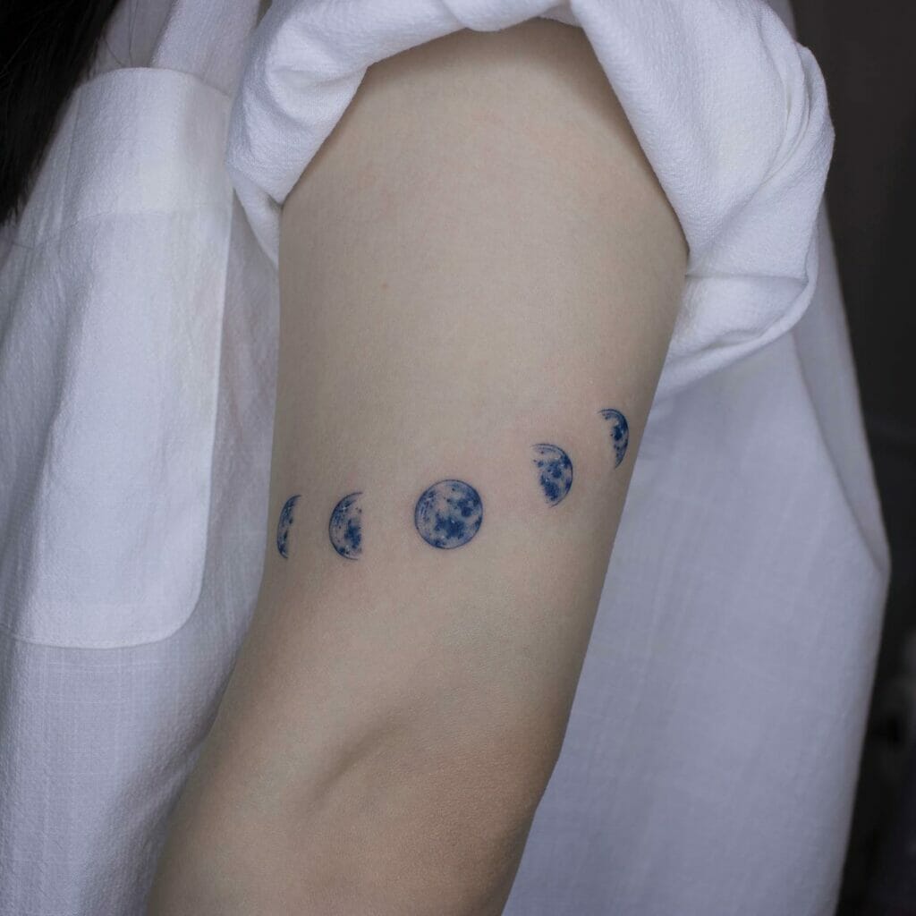Moon Phases Arm Band Tattoo