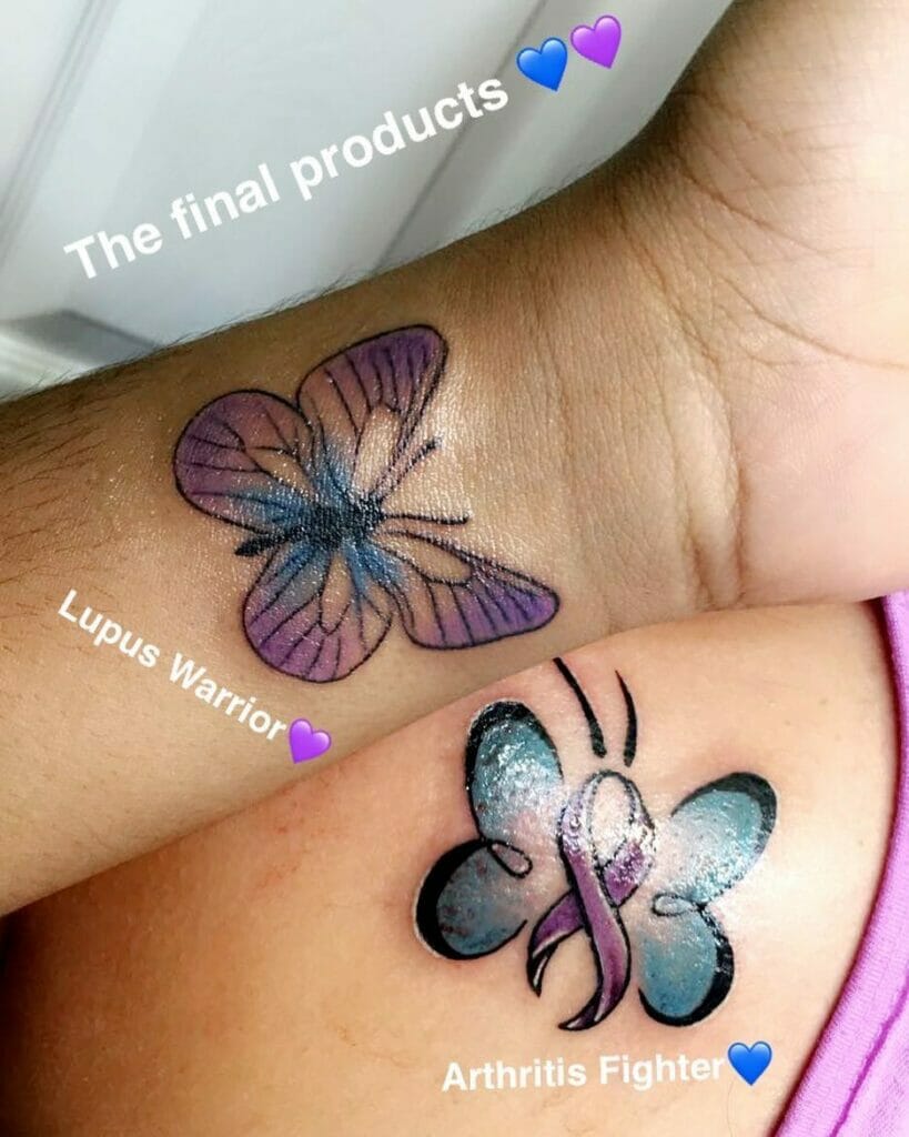 Mother Daughter Ribbon Tattoos
