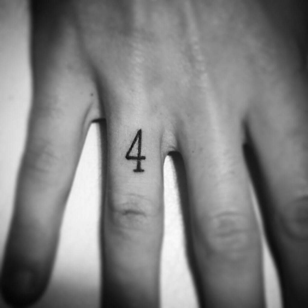 Number 4 Finger Tattoo Ideas