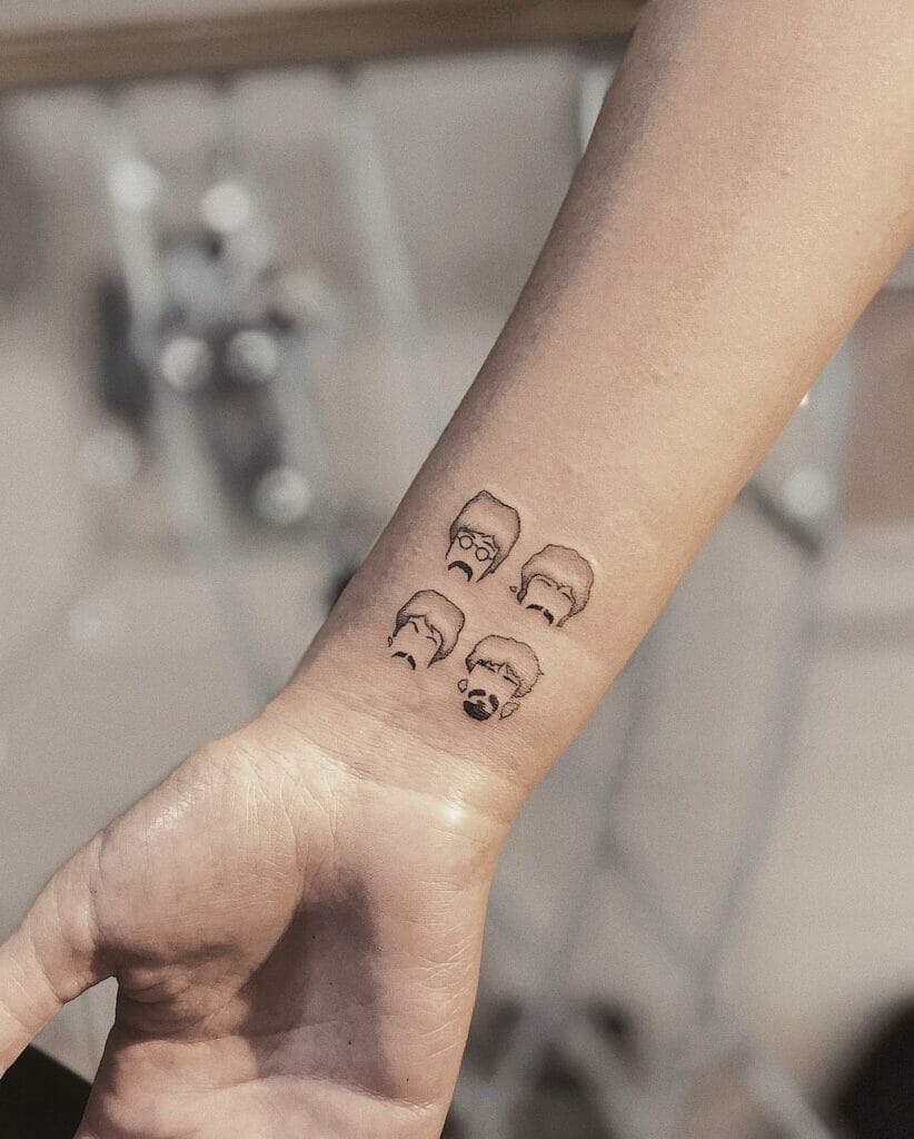 Ornamental Linework Beatles Tattoo Ideas