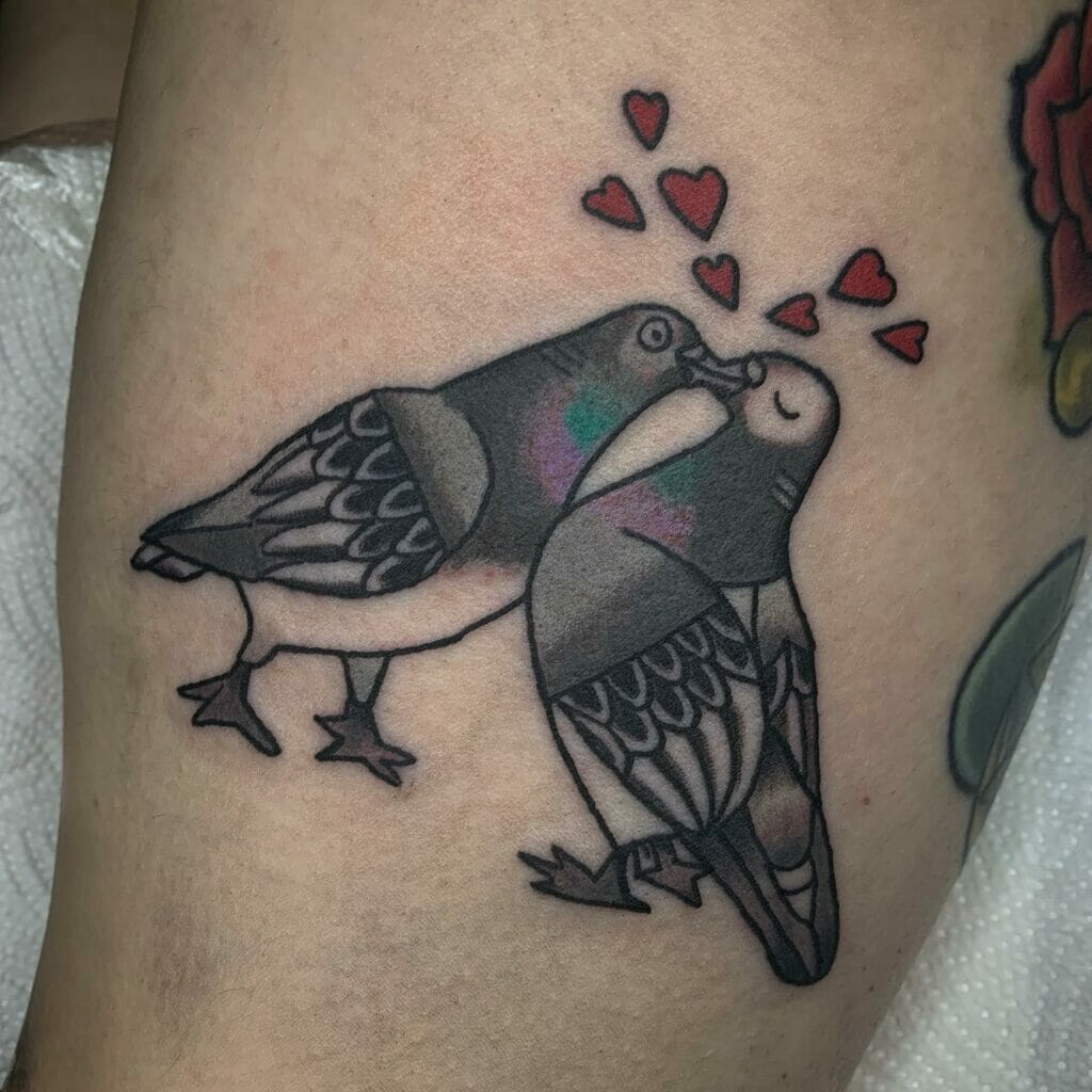 Pigeon Tattoo On Leg
