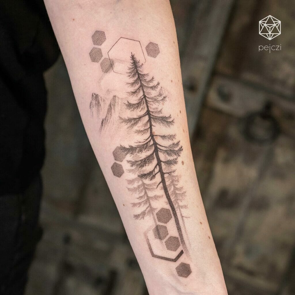 Pine Trees Sleeve Tattoos