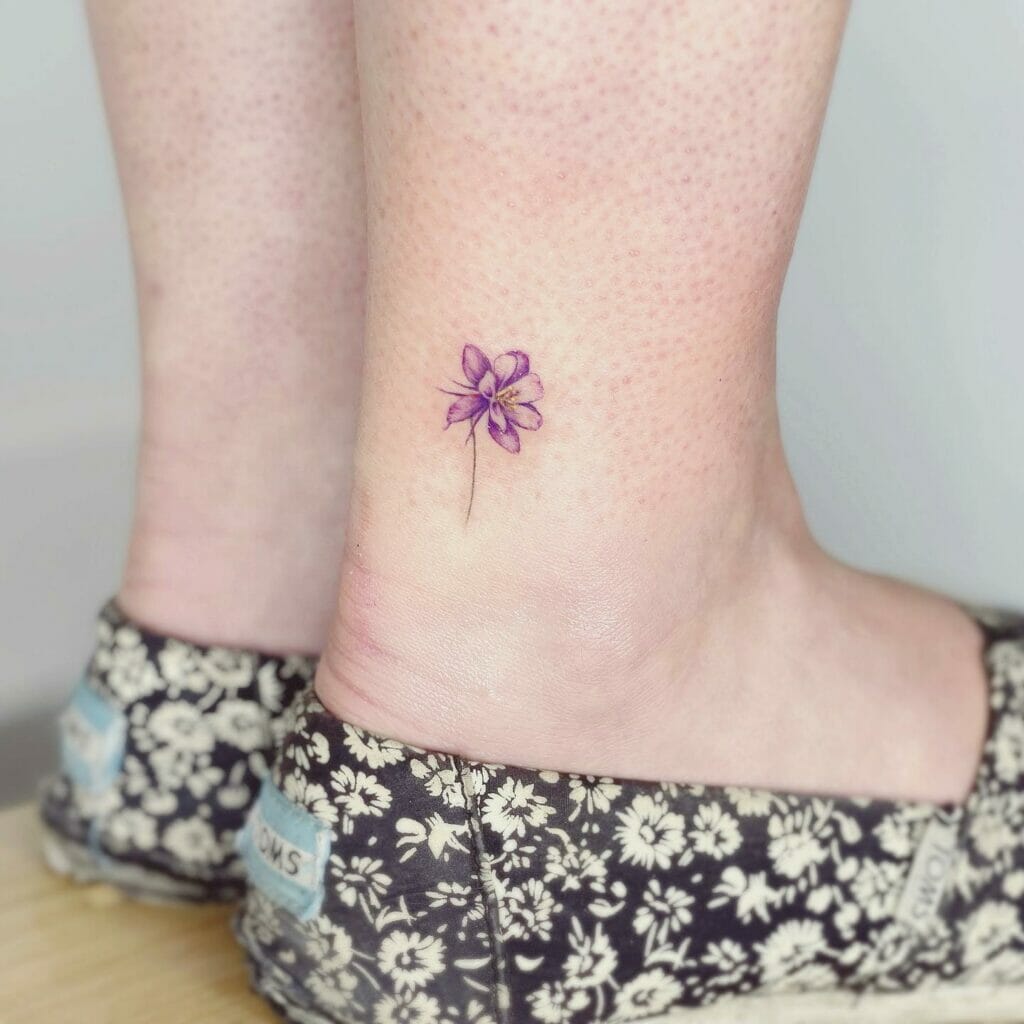 Precious Purple Knee Wildflower Tattoo Design