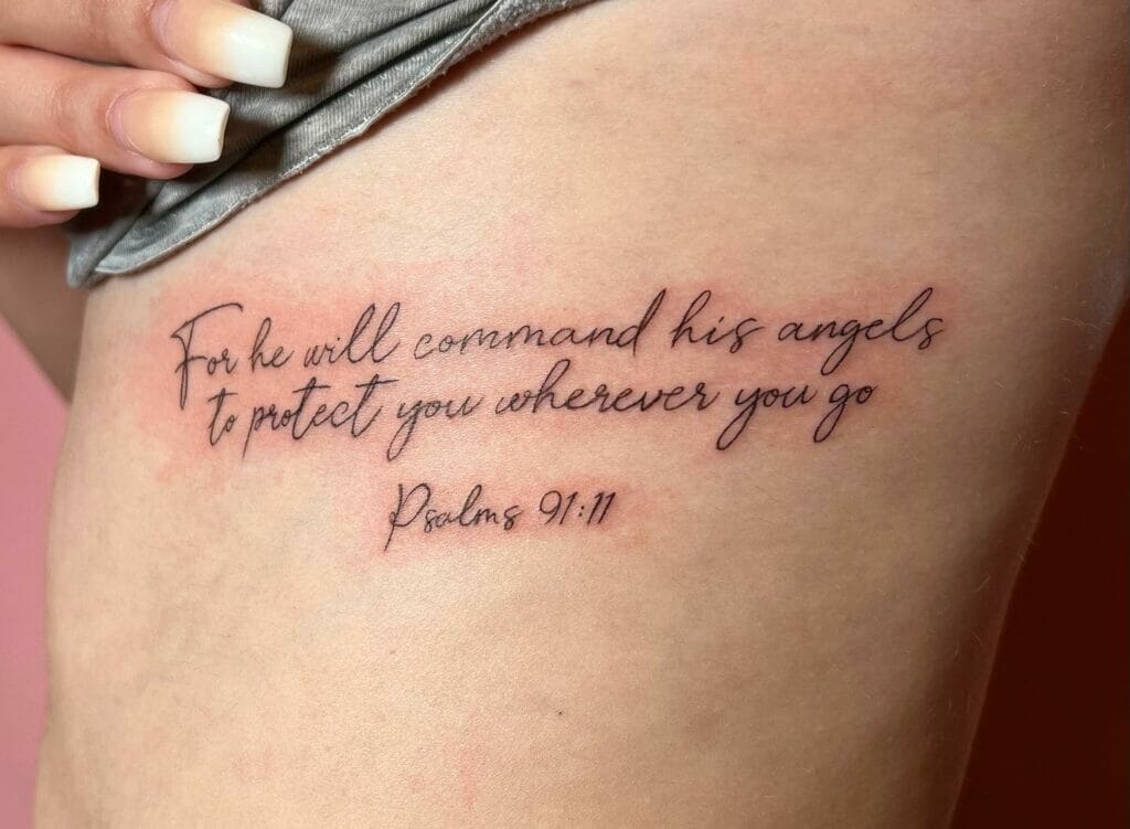 Psalm Protect Command Christianity Tattoo