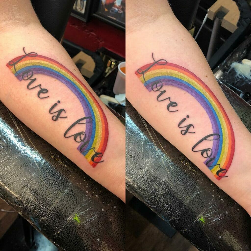 Rainbow Love Is Love Tattoo Design