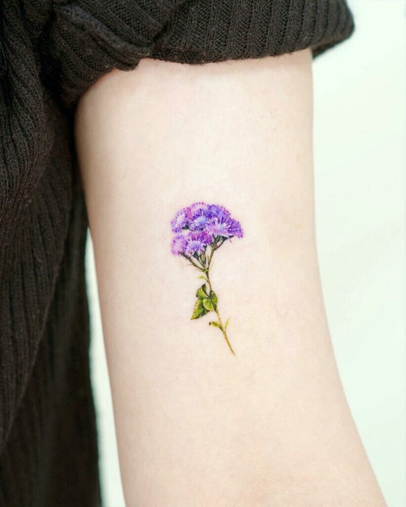 Realistic Charming Purple Wildflower Tattoo Designs