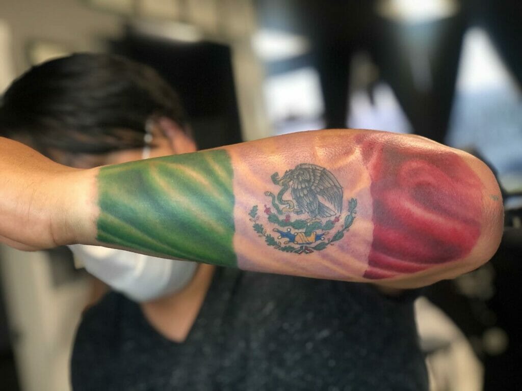 Realistic Mexican Flag Tattoos