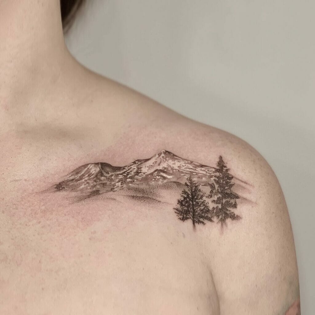 Geometric Mountain Tattoo Print Black and White Tattoo Style - Etsy Finland