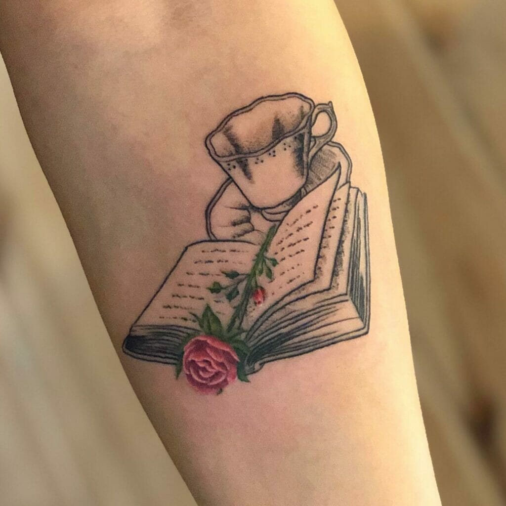 Rose Tattoo Serving as a Bookmark