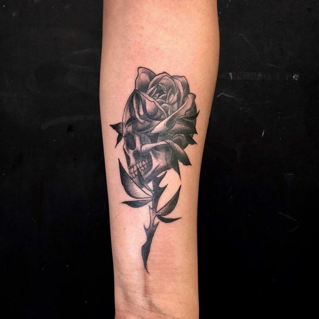 Roses And Skull Tattoo