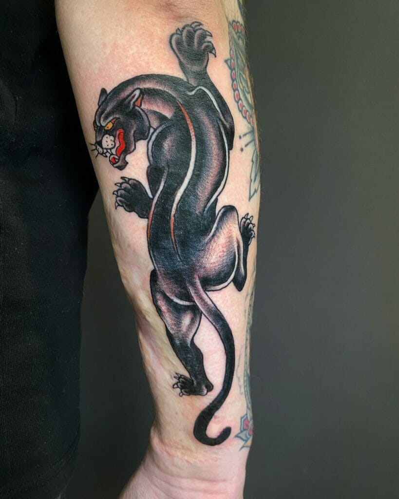 Scar Tattoo Black Panther Design For Arm