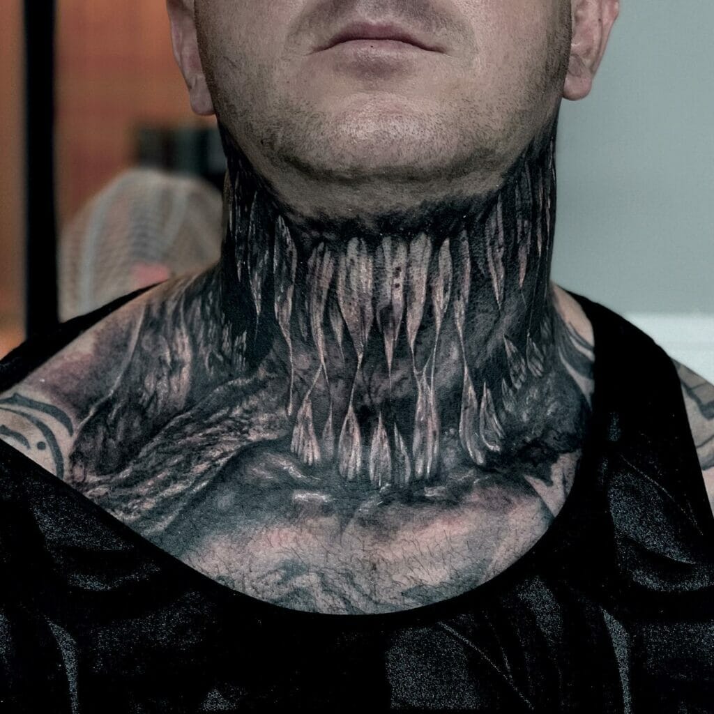Scary Neck Tattoo
