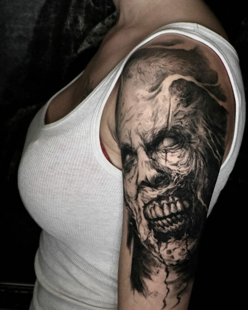 Scary Upper Arm Tattoo