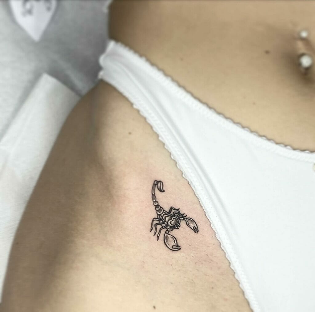 Scorpion Small Bikini Line Tattoo