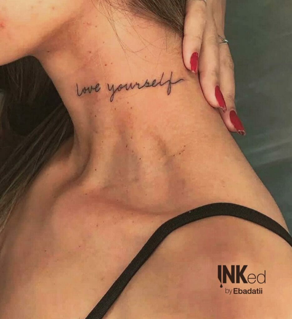 Self-Love Tattoo For Neck